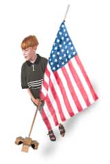 Boy with US Flag. Photo copyrighted, Films for Christ.