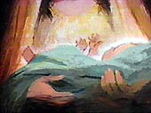 Jesus Christ as a baby - click to learn more. (illustration copyrighted - God's Story).
