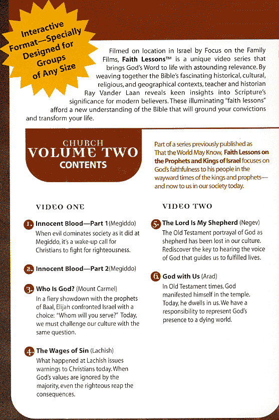 Part of the back cover of this video pack. Call 1-800-332-2261.