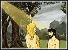 Adam and Eve. Illustration copyrighted, Eden Communications.
