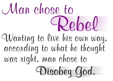 Man chose to rebel against God.
