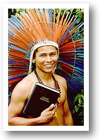 Indian Man with New Bible. Photo copyright by Bill Zeeb.