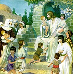 Jesus Christ with little children.