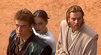 Hayden Christensen, Natalie Portman and Ewan McGregor in 'Star Wars: Episode II'