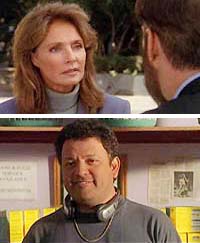 Jennifer O'Neill (top) as Michelle Bain and Paul Rodriguez (bottom) as Eddie Martinez and in “Time Changer”