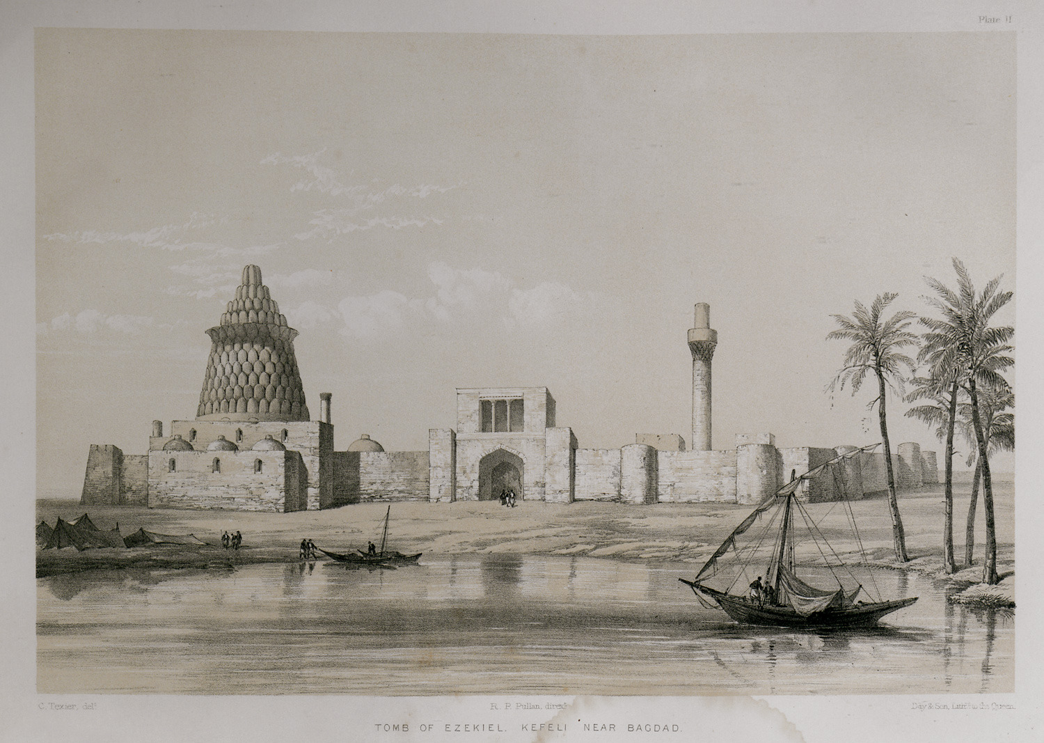 1864 sketch of Ezekiel Tomb at Al Kafil.