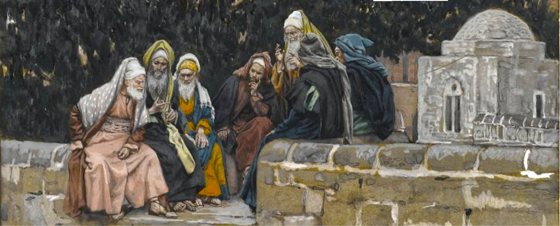 The Pharisees and the Herodians Conspire Against Jesus. Painter: James Tissot