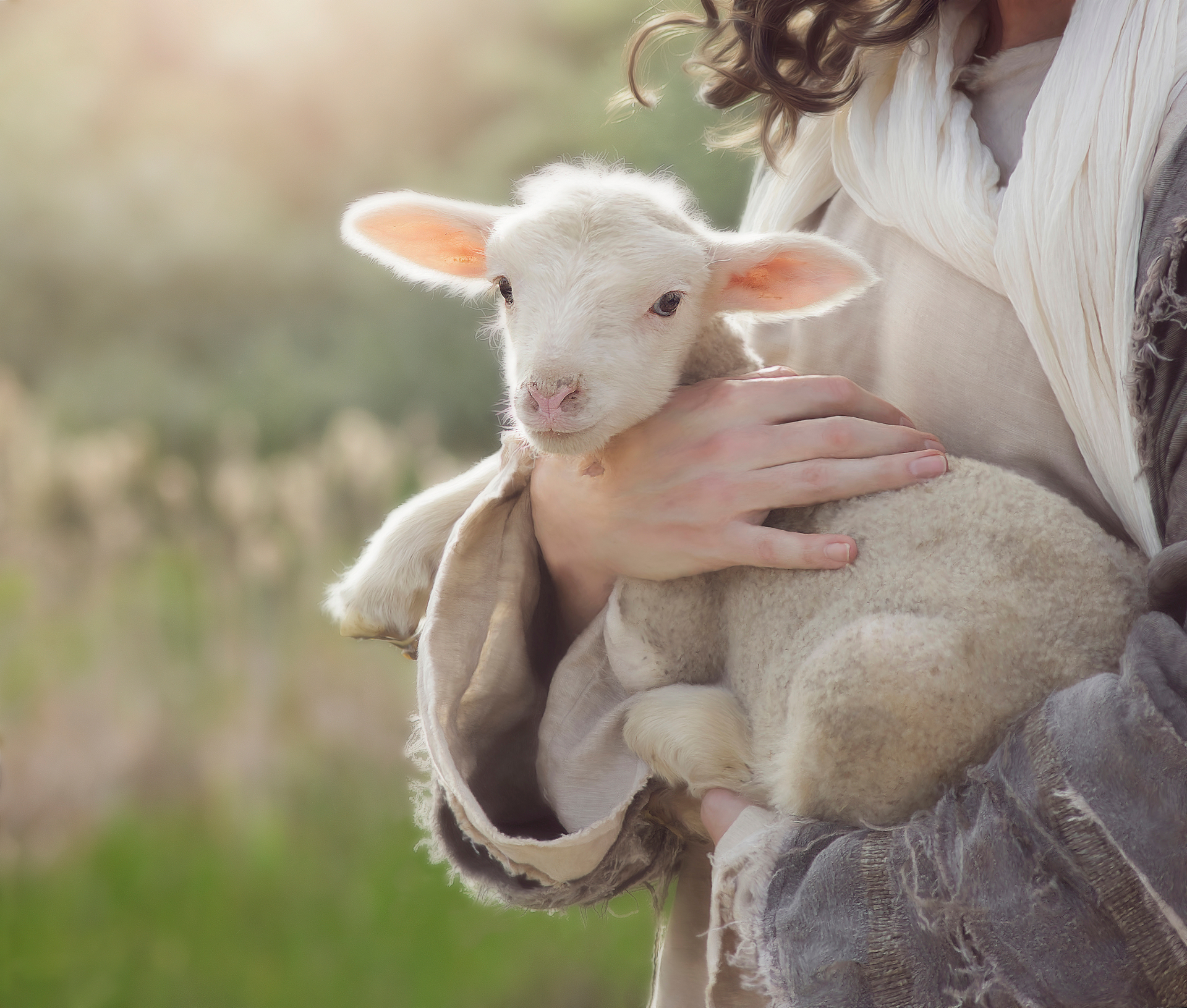 Christ holding a lamb. Photo © Kris L. • License: Shutter Stock • File ID: 1372826990