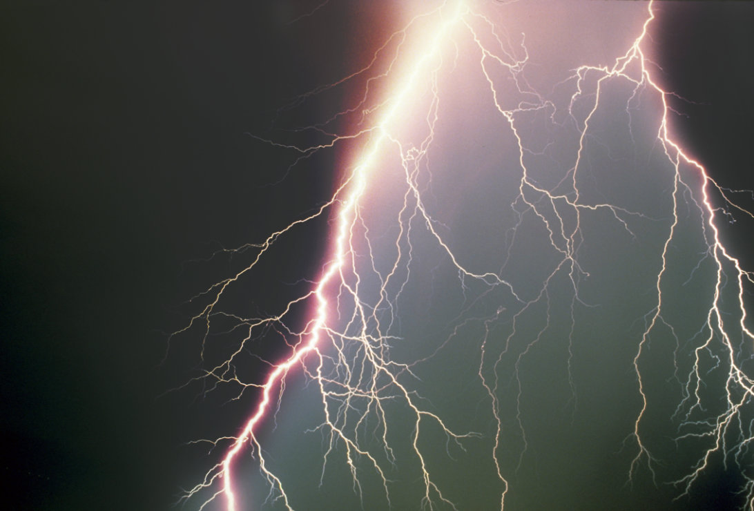 Lightning bolts. Photo copyrighted. Licensed for use by Christian Answers, Films for Christ. File ID: 080