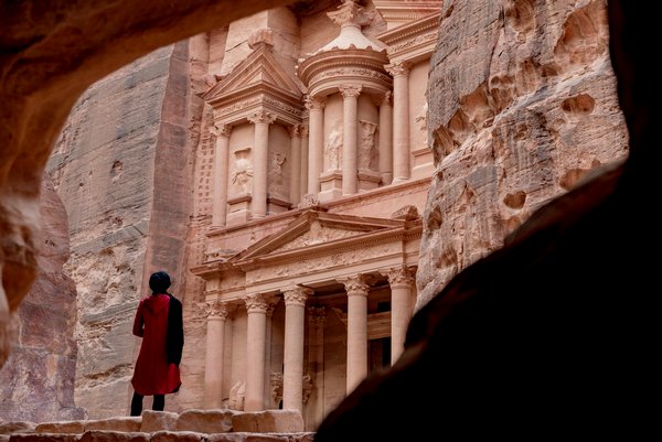 A small glimpse of the remains of ancient Petra, now located in the nation of Jordan