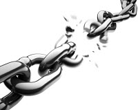 Chain breaking. Image copyrighted. Licensed.