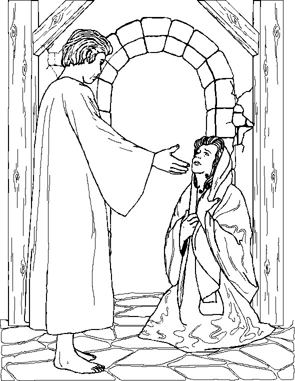 Mary And The Angel Gabriel coloring Page KidExplorers 