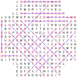 Answer Key for the Resurrection wordsearch