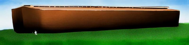 Noah’s Ark on land. Illustration copyrighted, Films for Christ.