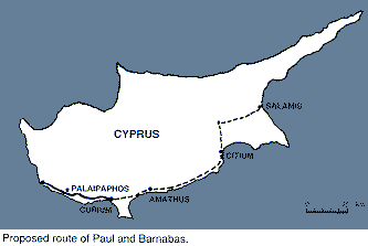 Map of Cyprus. Copyrighted.