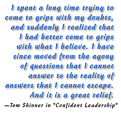 Quote from Tom Skinner in 'Confident Leadership'