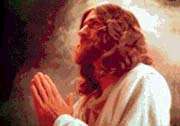 Egy festõmûvész elképzelése Jézusról, ahogy a Gecsemáné-kertben imádkozik