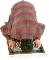 Muslim man praying. Illustration copyrighted.