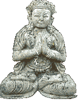 Statue of a god meditating
