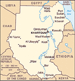 Map of Sudan.
